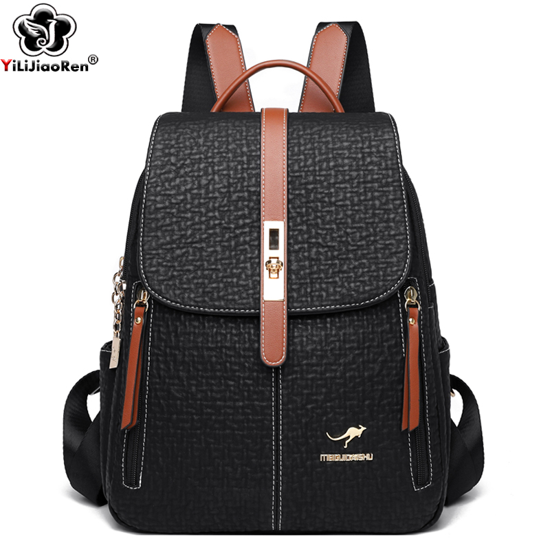 Women Bags Medium Size - Fashion Backpacks Female High Quality Leather