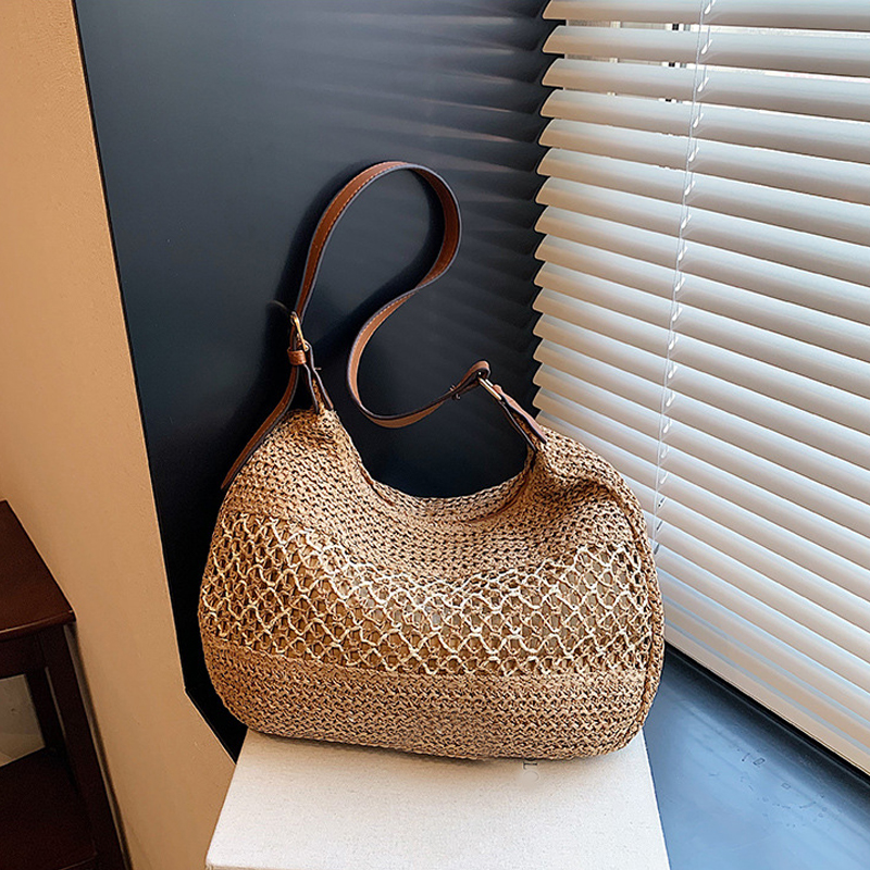 Crochet Market Bag - Large Capacity Summer Straw Weaving Shoulder