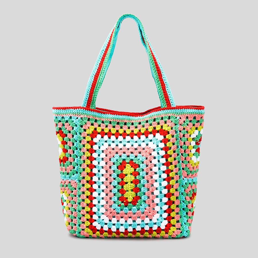 Crochet Market Bag - Bohemian Paisley Crochet Women Shoulder Bags