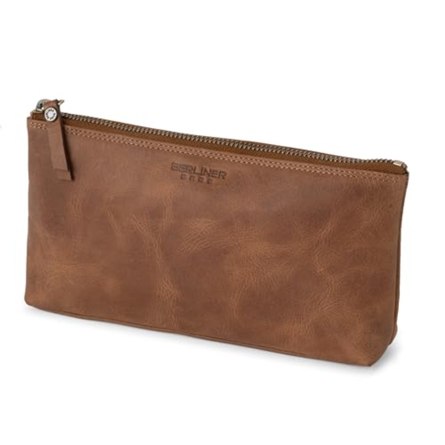 Women Bags For Travel - Vintage Genuine Leather Makeup Bag Anna,