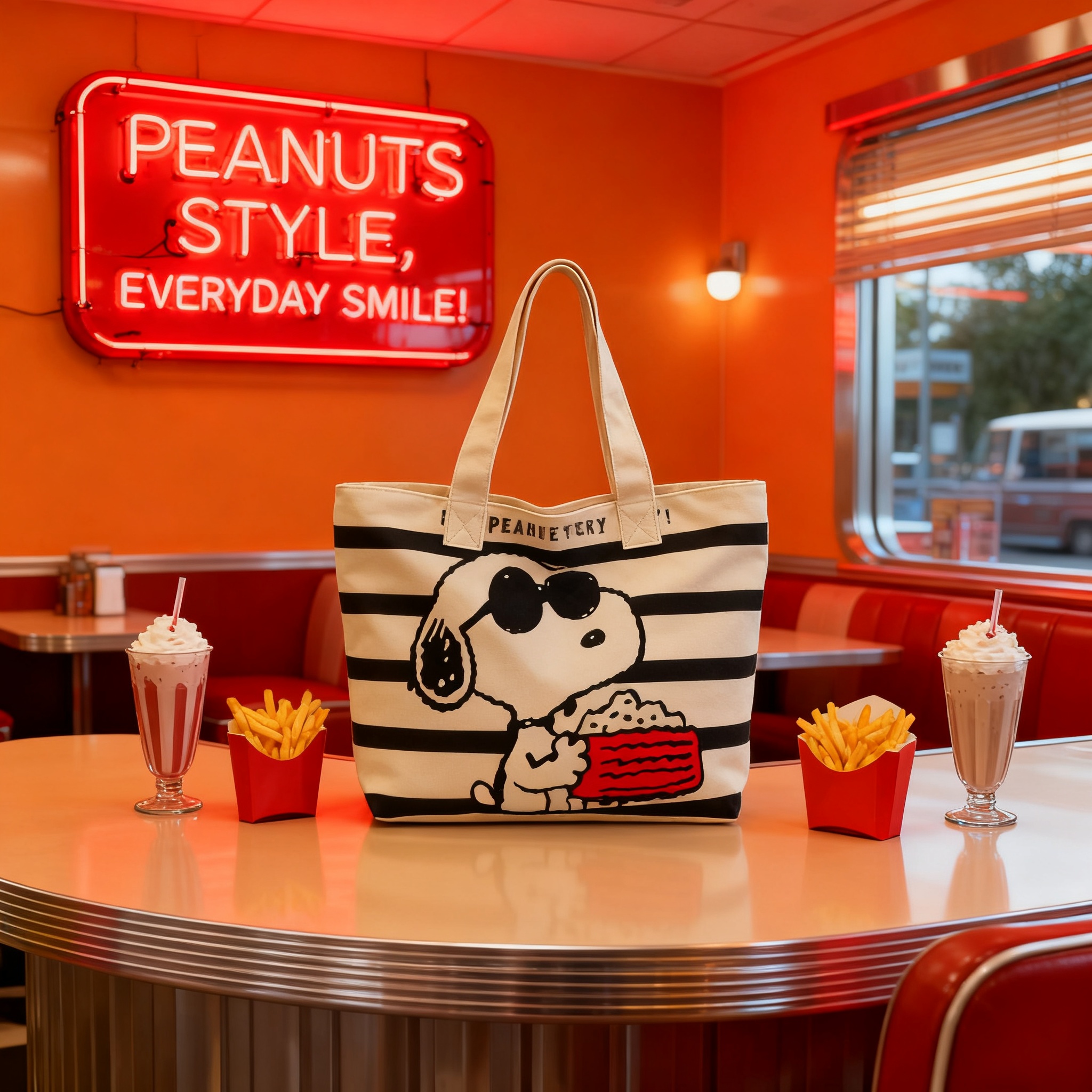 Women Bags Medium Size - Snoopy Cartoon Large Capacity Canvas Tote