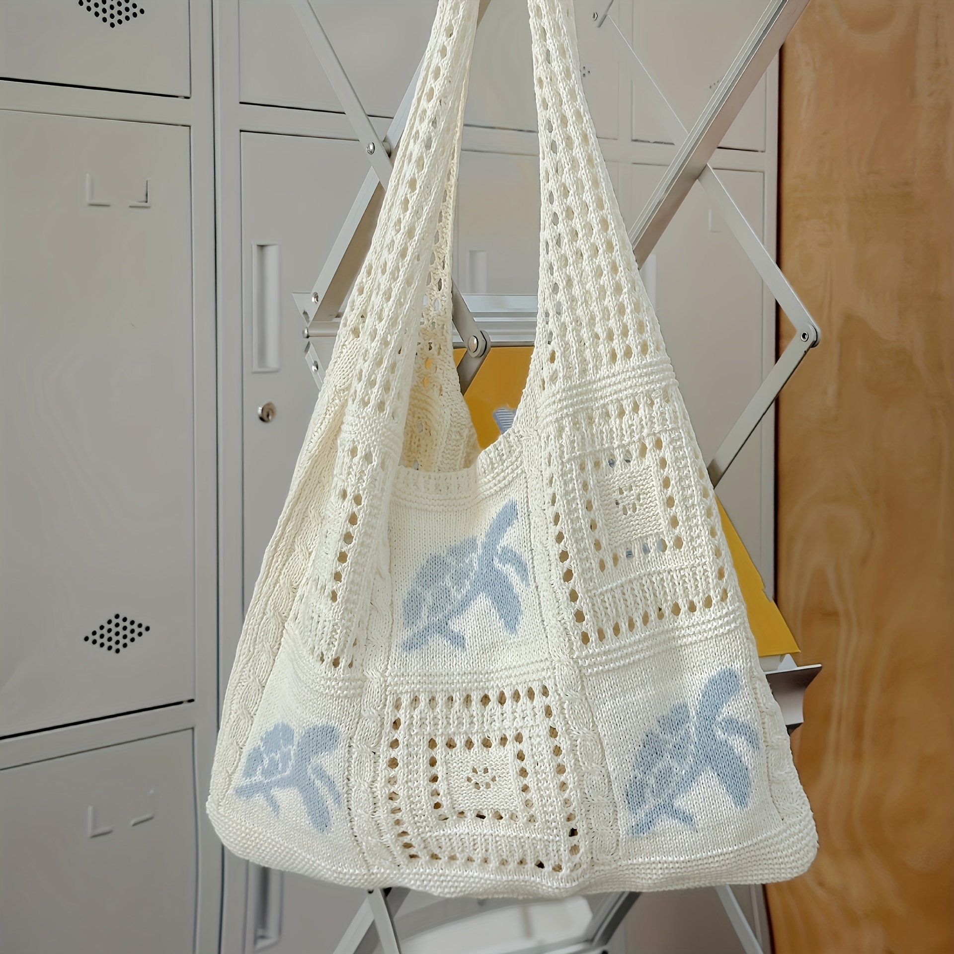 Crochet Market Bag - Light Blue Crochet Turtle Bag! Cute