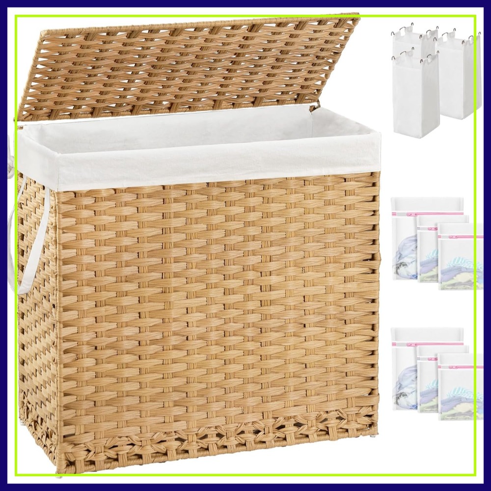 Basket Bag Wicker - Large 132L Wicker Laundry Hamper with