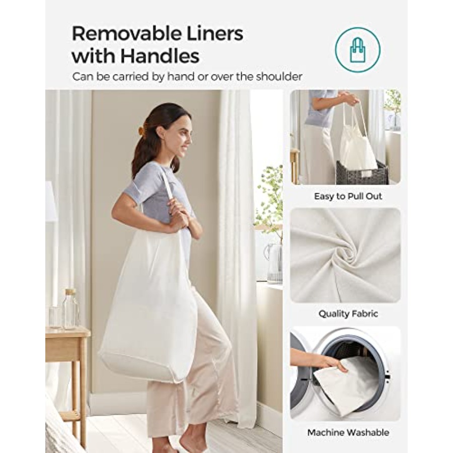 Laundry Hamper with Lid, Cothe - Basket Bag Wicker のレビューと価格
