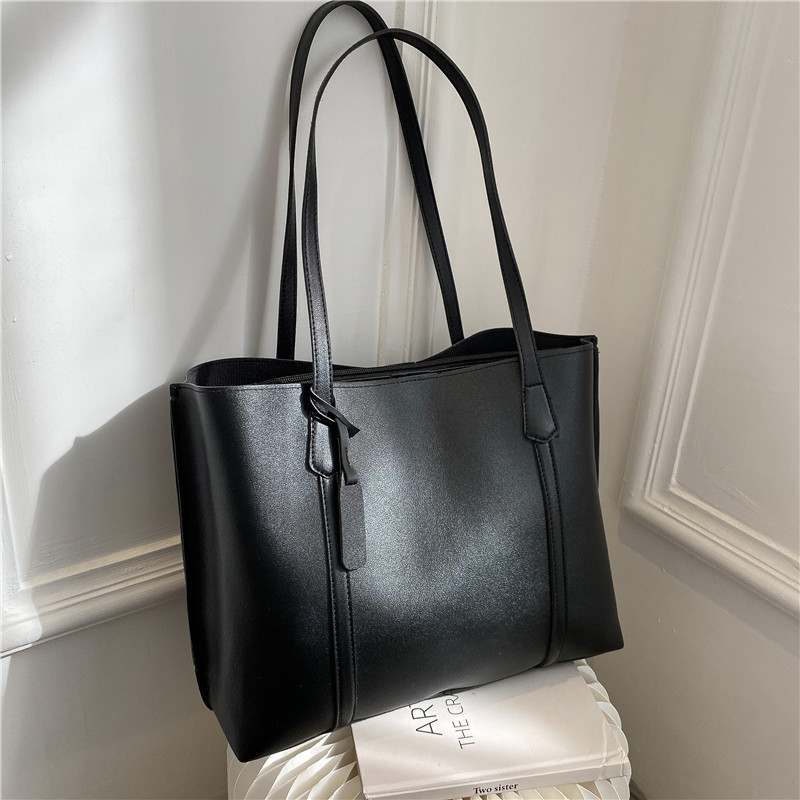 Classic Black Faux Leather Tot - Women'S Work Bags Tote のレビューと価格
