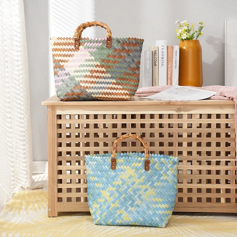 Vintage Bamboom Handle Rattan  - Basket Bag Wicker のレビューと価格