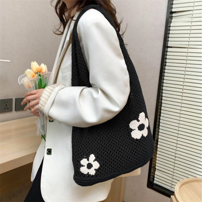 Chic Crochet Flower Mesh Totes - Crochet Market Bag のレビューと価格