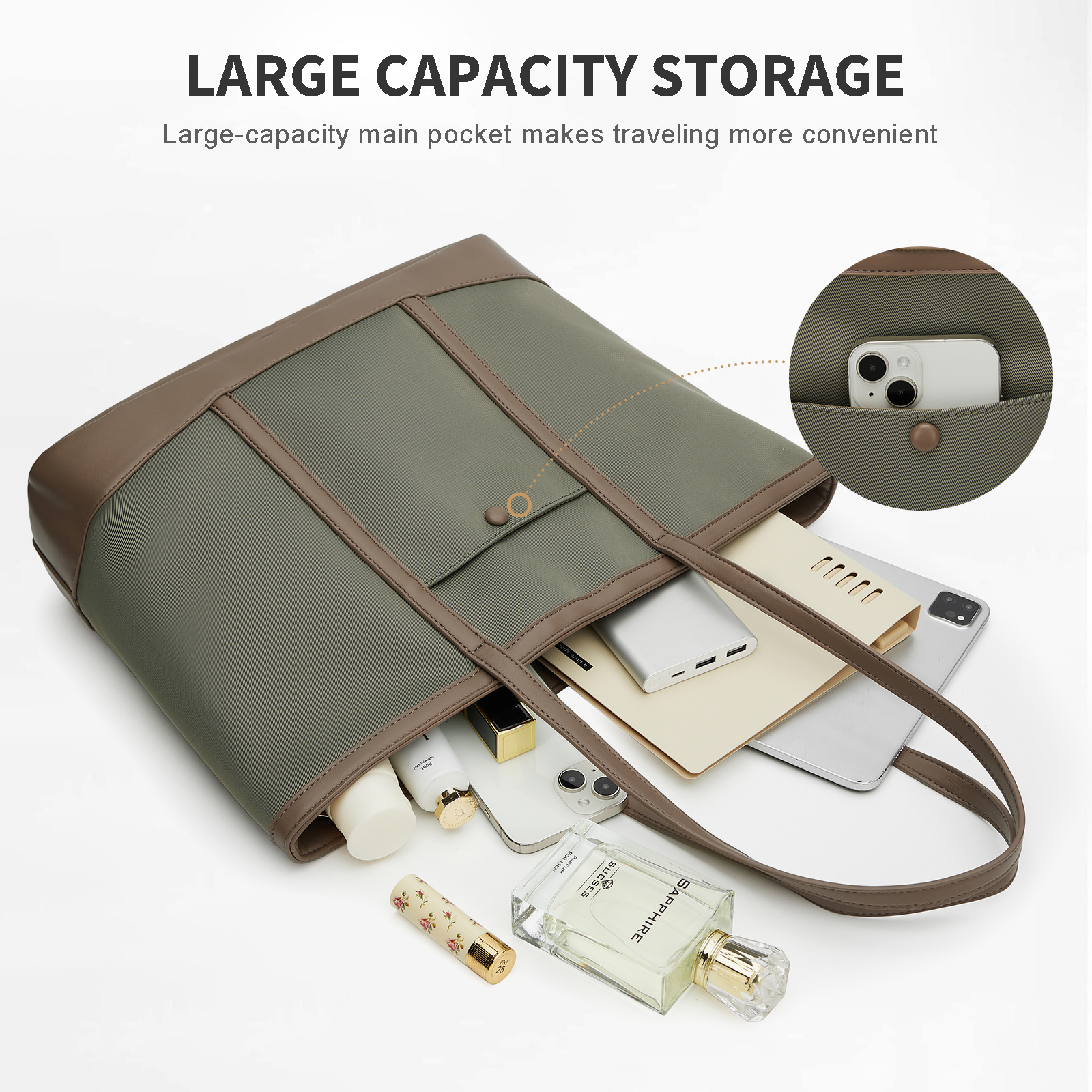 Women Large Shoulder Bag, Zipp - Women'S Work Bags Tote のレビューと価格
