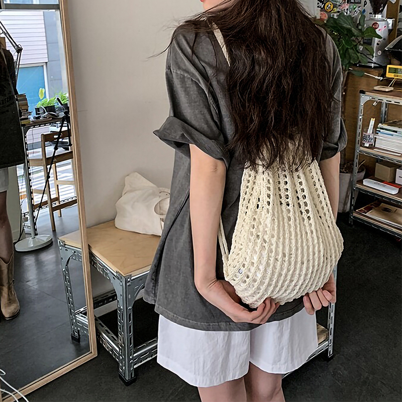 Fashion Women Hollow Woven Sho - Crochet Market Bag のレビューと価格
