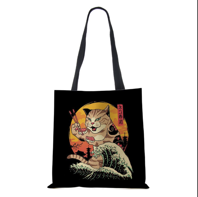 Cute Cat Tote Bag Japanese Sus - Women'S Japanese Bags のレビューと価格