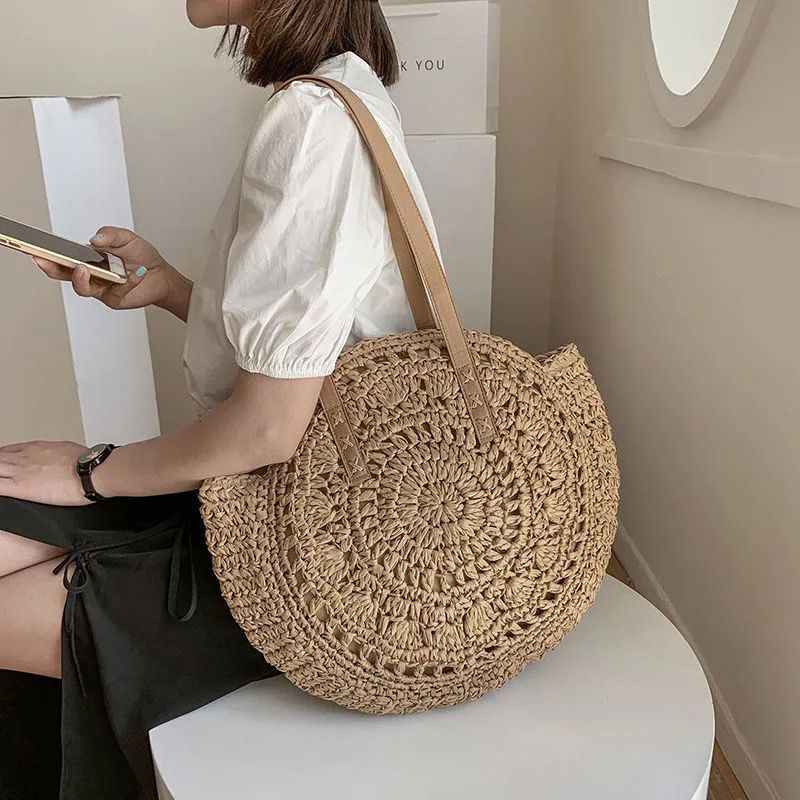 Fashion Round Crochet Straw To - Crochet Market Bag のレビューと価格