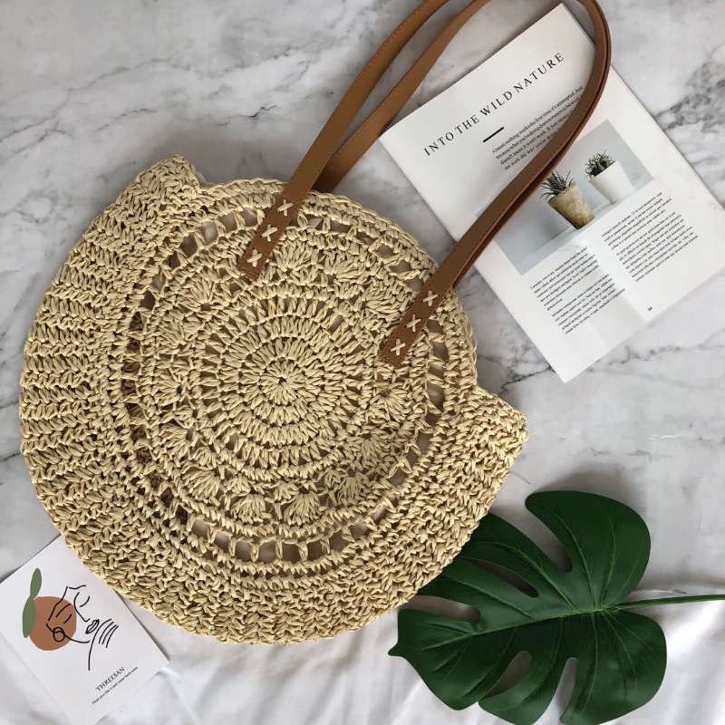 Fashion Round Crochet Straw To - Crochet Market Bag のレビューと価格