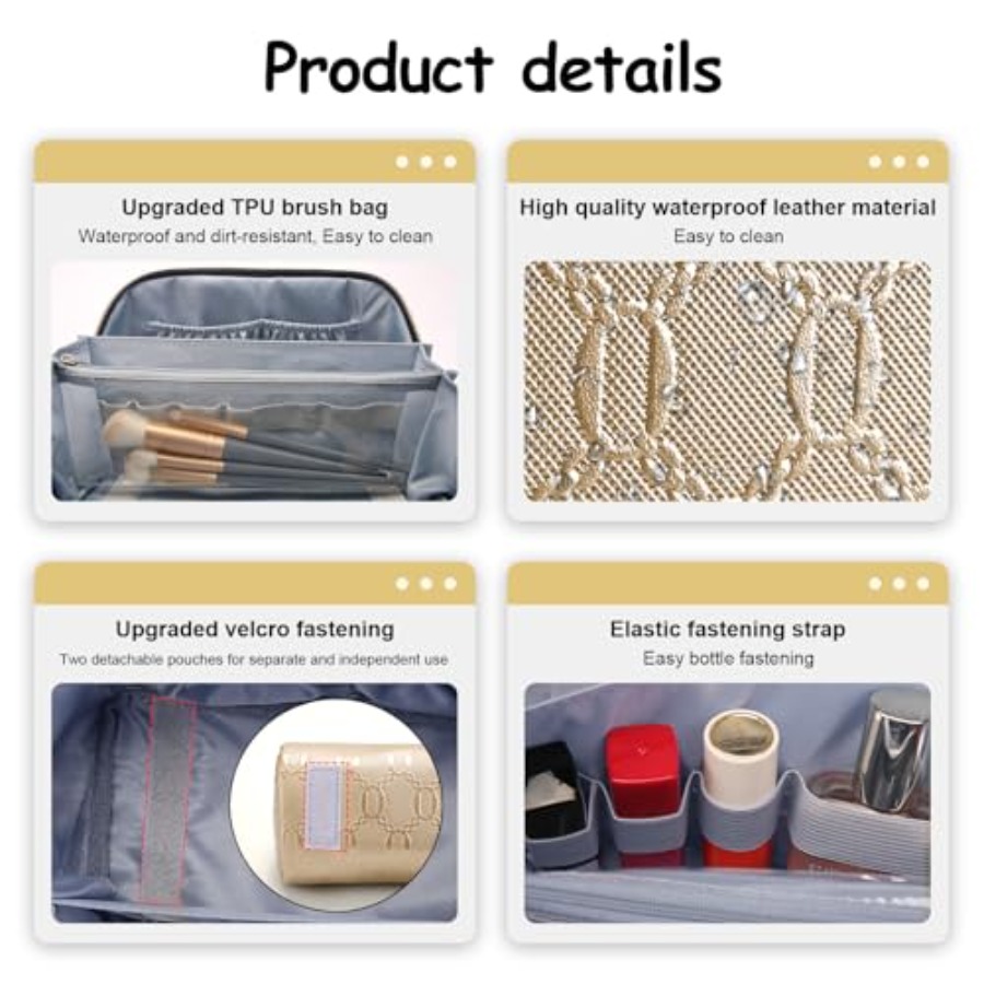 Travel Makeup Bag for Women: C - Women Bags For Travel のレビューと価格