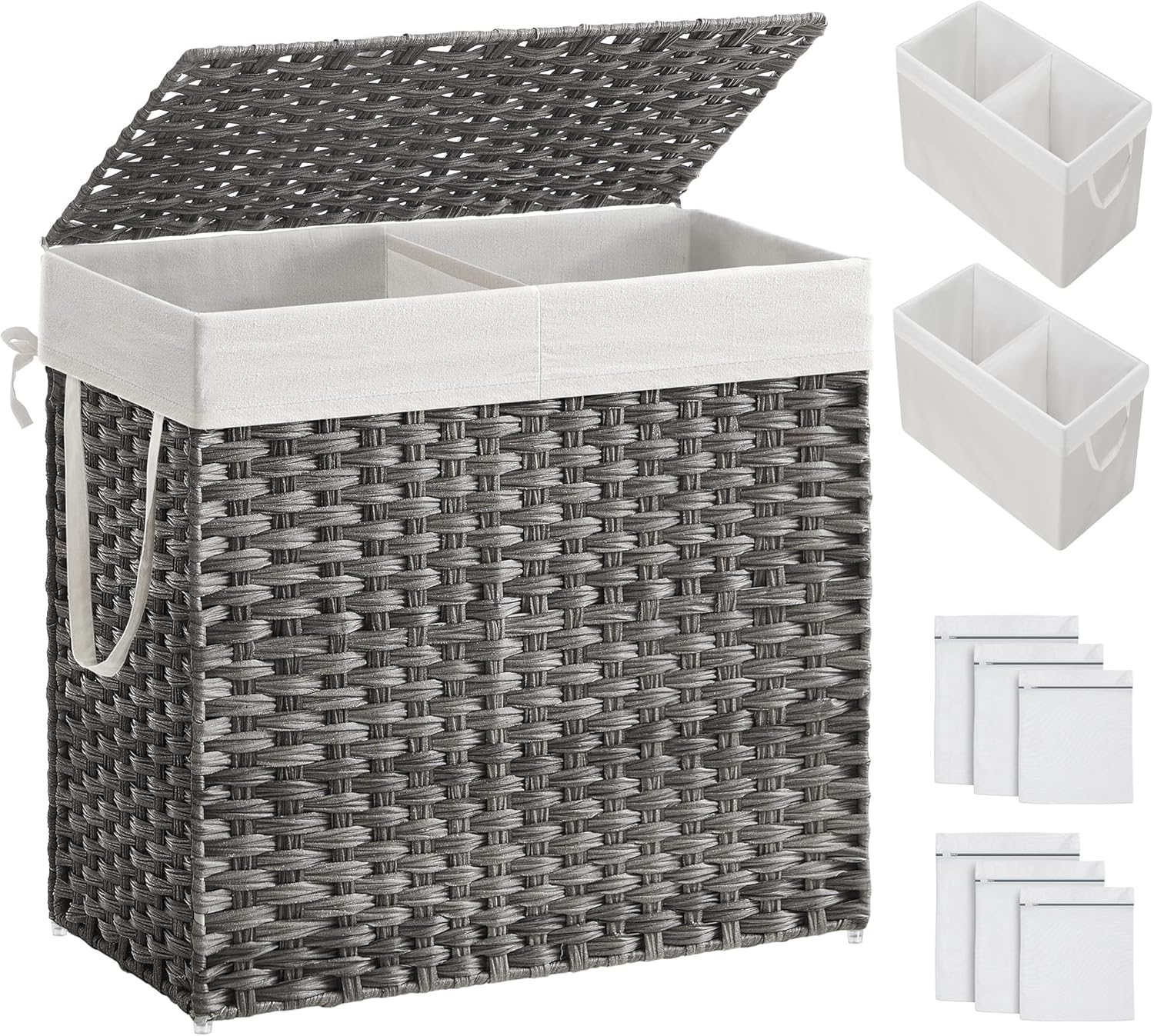 130L Wicker Laundry Basket wit - Basket Bag Wicker のレビューと価格