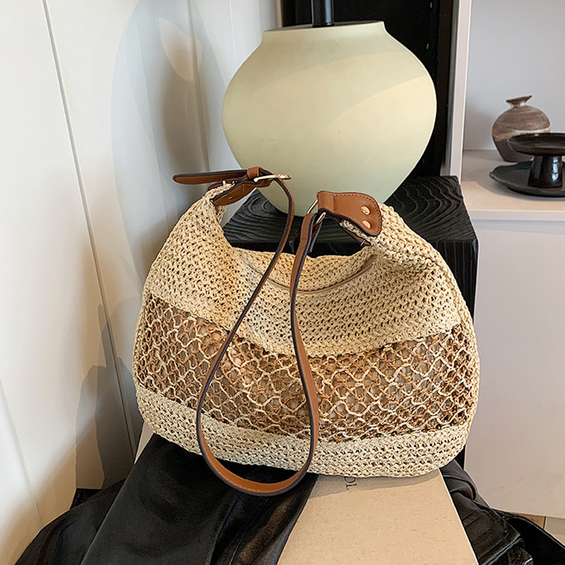 Large Capacity Summer Straw We - Crochet Market Bag のレビューと価格