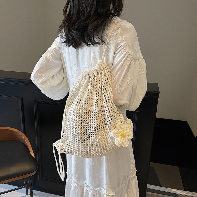 Solid Color Knitting Shoulder  - Crochet Market Bag のレビューと価格