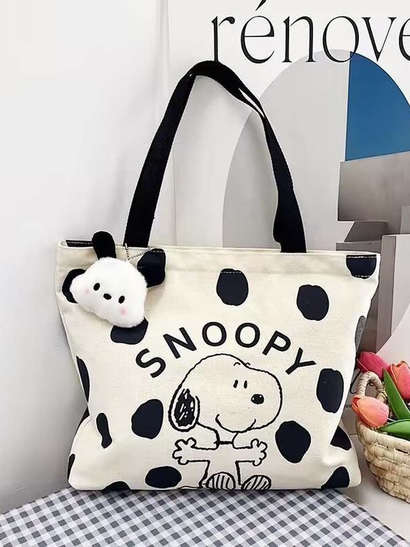 Cartoon Snoopy Canvas Shoulder - Women Bags Medium Size のレビューと価格