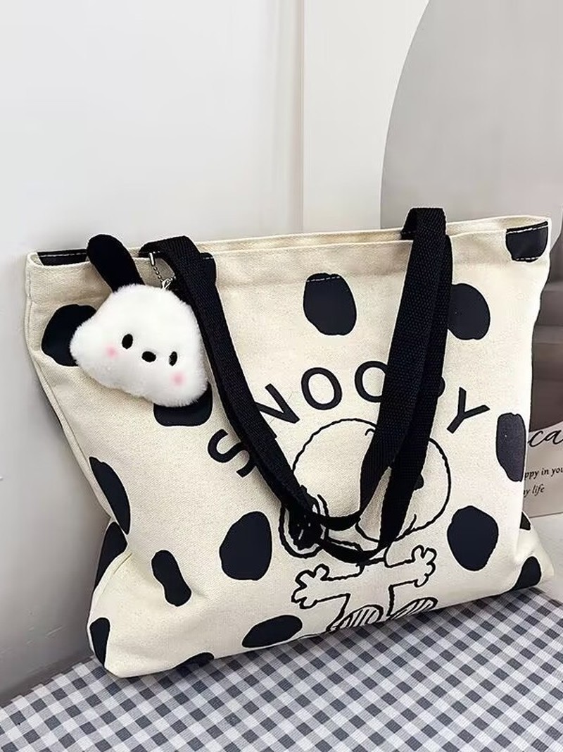 Cartoon Snoopy Canvas Shoulder - Women Bags Medium Size のレビューと価格