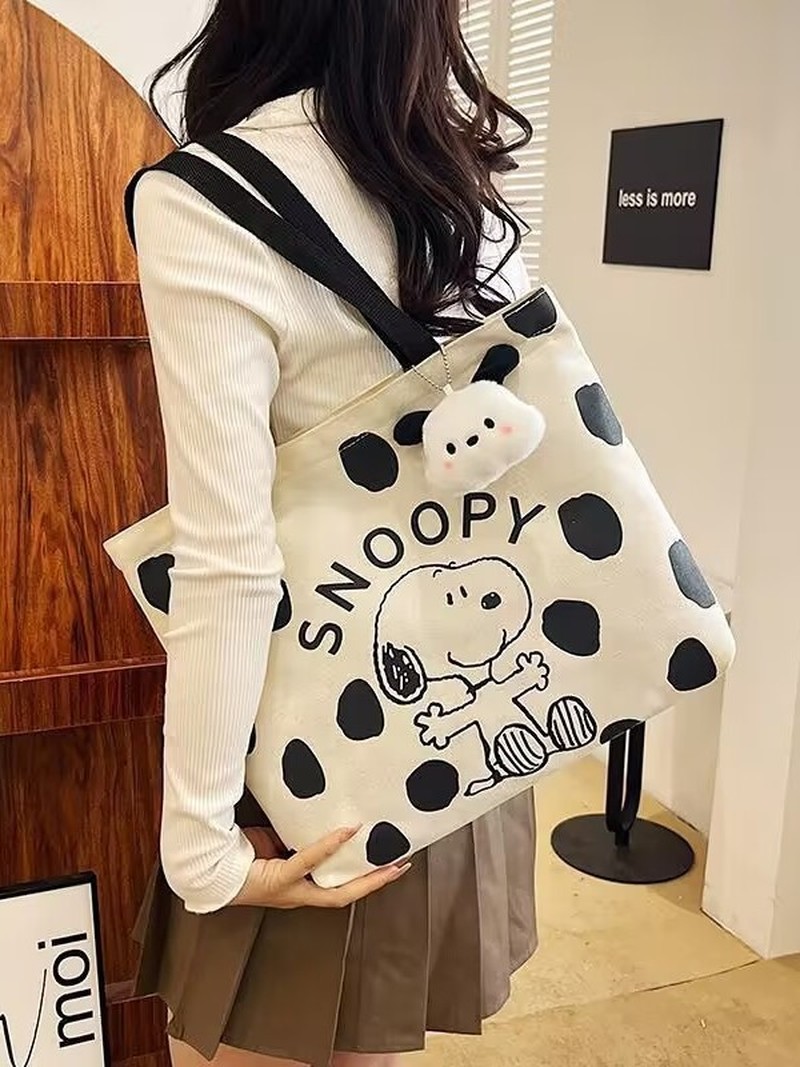 Cartoon Snoopy Canvas Shoulder - Women Bags Medium Size のレビューと価格