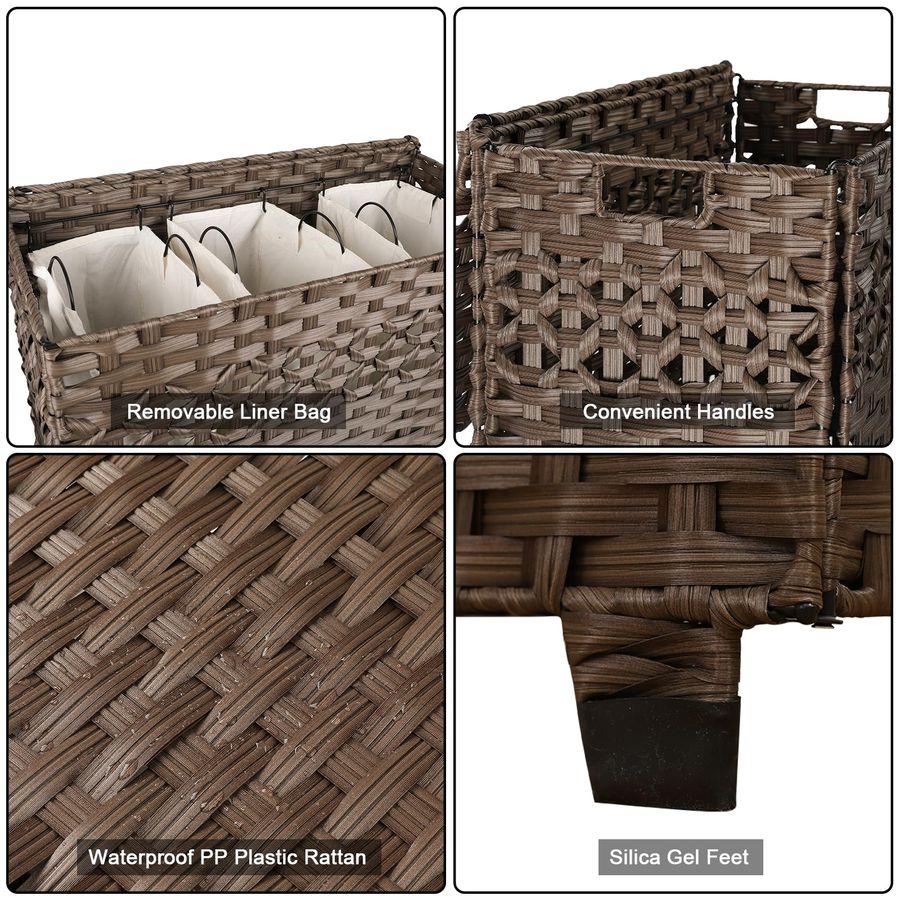 Laundry Hamper with Lid, 140L  - Basket Bag Wicker のレビューと価格