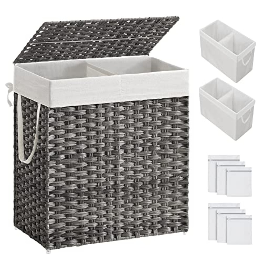 Laundry Hamper with Lid, Cothe - Basket Bag Wicker のレビューと価格