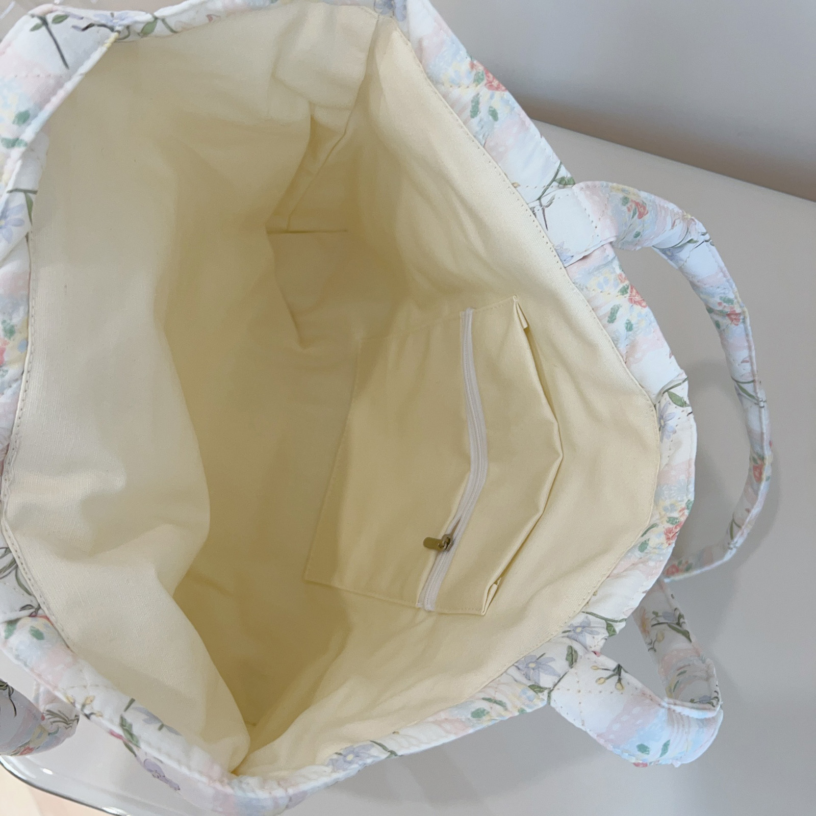 French Floral Quilted Tote Bag - Women Bags Medium Size のレビューと価格