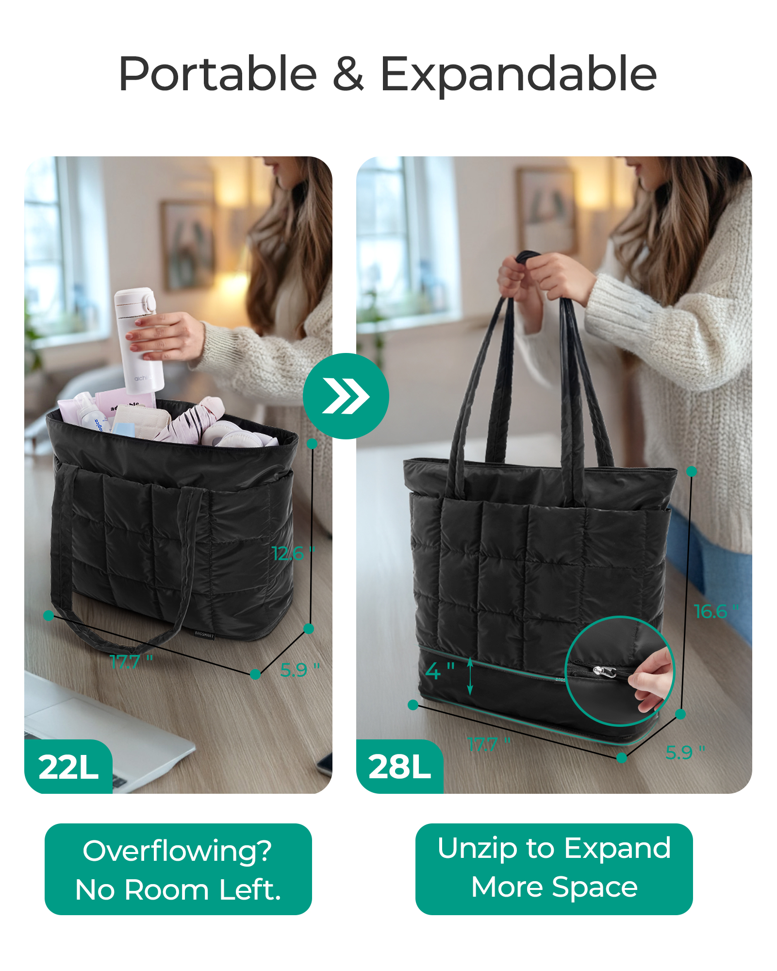 BAGSMART Travel Tote Bag Women - Women'S Work Bags Tote のレビューと価格