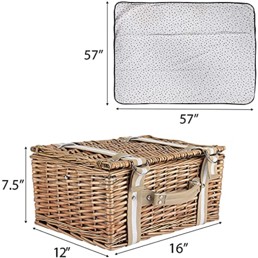 Willow Picnic Basket Set for 2 - Basket Bag Wicker のレビューと価格
