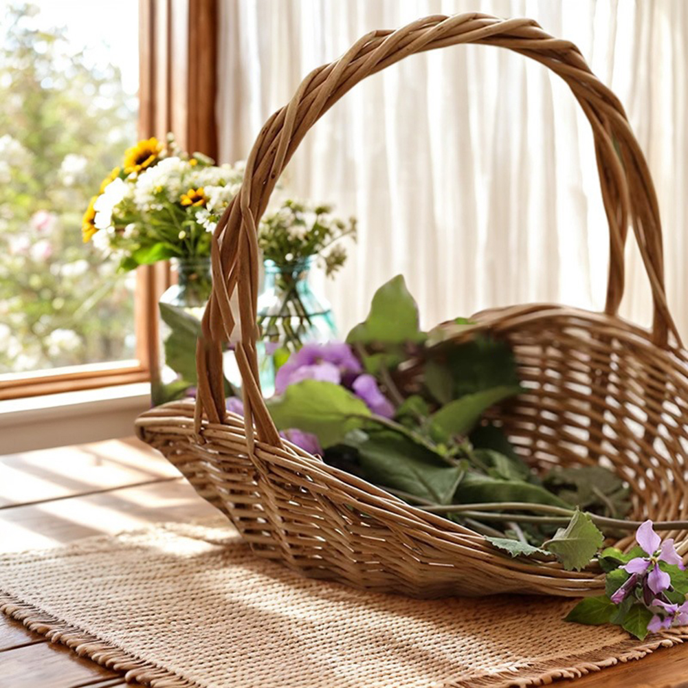 Handwoven wicker basket with c - Basket Bag Wicker のレビューと価格
