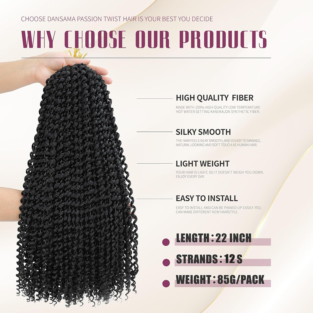 Passion Twist Crochet Hair 22I - Women Bags Pack のレビューと価格