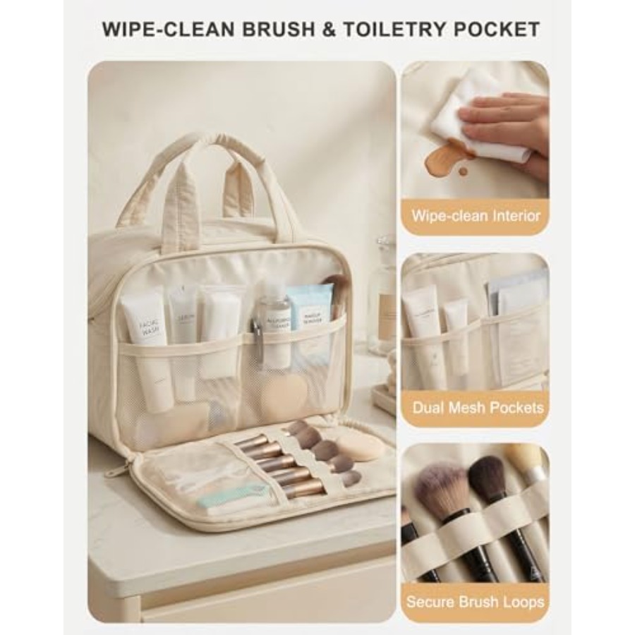 Large Quilted Toiletry Bag for - Women Bags For Travel のレビューと価格