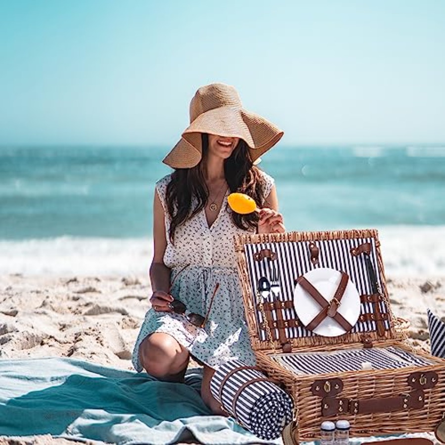 Picnic Basket with Blanket and - Basket Bag Wicker のレビューと価格