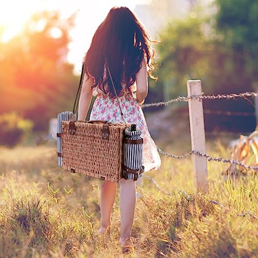 Picnic Basket with Blanket and - Basket Bag Wicker のレビューと価格