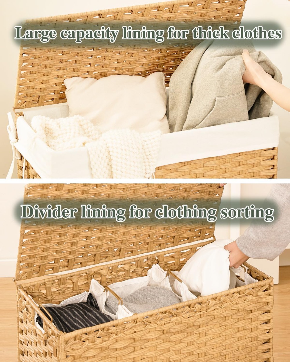 Large 132L Wicker Laundry Hamp - Basket Bag Wicker のレビューと価格