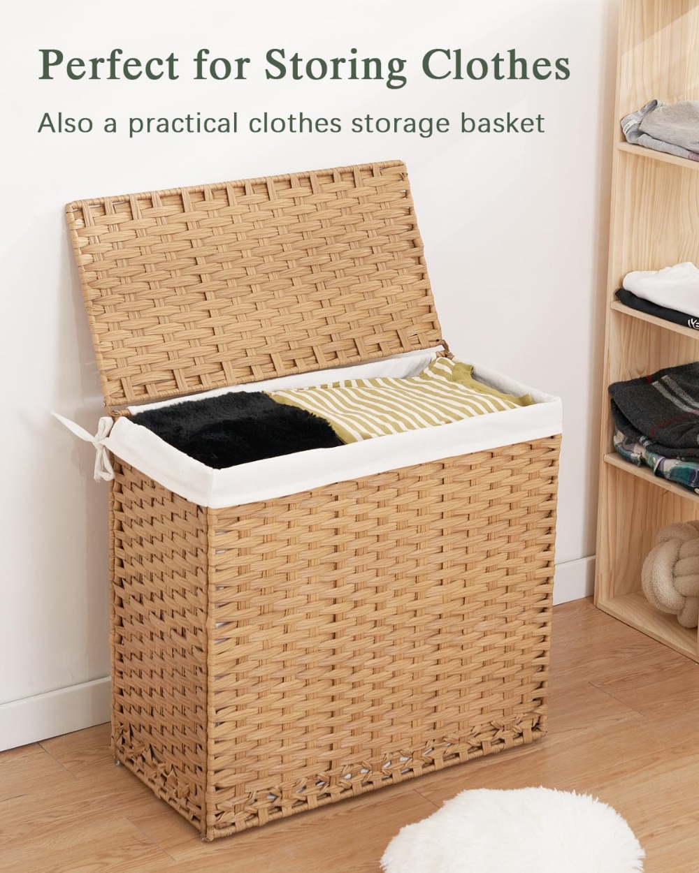 Large 132L Wicker Laundry Hamp - Basket Bag Wicker のレビューと価格