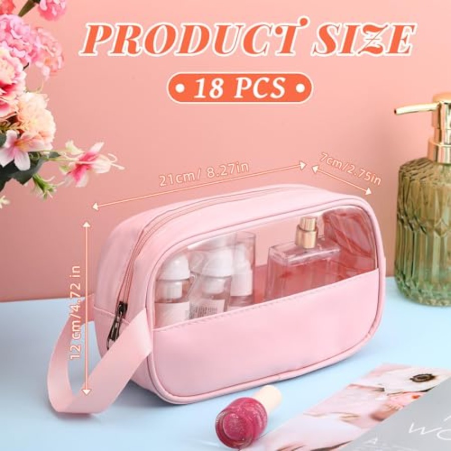 18 Pcs Clear Cosmetic Bags Bul - Women Bags For Travel のレビューと価格