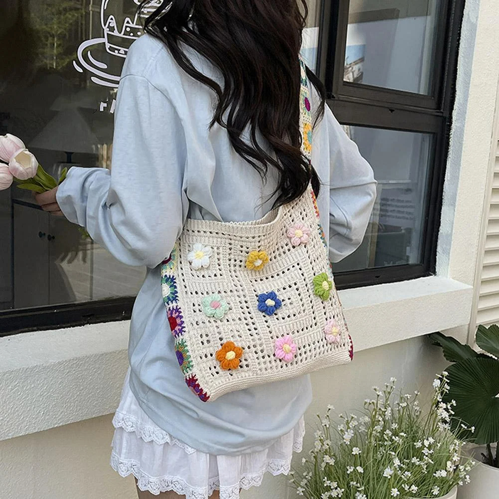 Handmade Crochet Tote Bag, Cut - Crochet Market Bag のレビューと価格